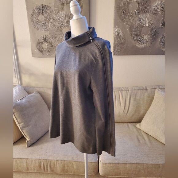 ✨COS✨ Funnel Neck Sleeve Zipper Top - [Size 12, Gray] - Picture 4 of 11